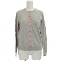 ポールスミス PAUL SMITH カーディガン カシミヤ M グレー ピンク 無地 ラウンドネック 長袖 /GG ■ECD001