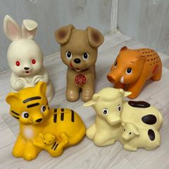 動物ソフビ 犬 クマ ゾウ 昭和レトロ よいこのおもちゃ - メルカリ