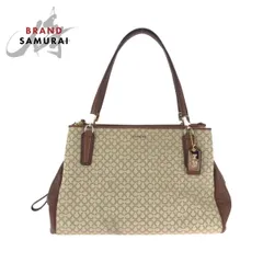 COACH コーチ マディソン オプアート ブラウン ベージュ ゴールド金具 キャンバス ハンドバッグ ショルダーバッグ レディース 407619【中古】
