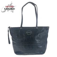 COACH コーチ ビッグシグネチャー ブラック シルバー金具 レザー トートバッグ ショルダーバッグ レディース 408171【中古】