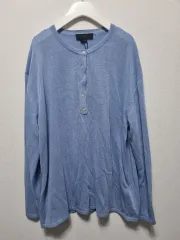 40316/ザラ ブルー ヘンリーネック 長袖ニット/星下