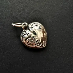 40s　スウィートハートジュエリー　WW2　シルバー　チャーム　勿忘草　波