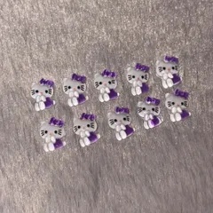 ネイルパーツ/サンリオ/キティ/パープル10個セット⑲