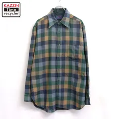 70s USA製 vintage PENDLETON チェック柄 ウール 長袖シャツ メンズ 表記Lサイズ