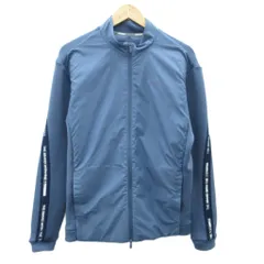 アディダス adidas スポーツウエア ジャケット ミドル丈 O 青 ブルー スタンドカラー /SM15 ■ECB001