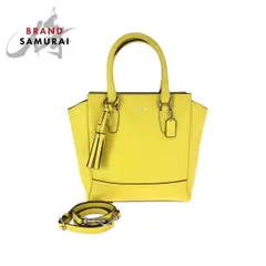 美品 COACH コーチ レガシー ミニタナー イエロー シルバー金具 レザー 19924 ハンドバッグ ショルダーバッグ 2way レディース 600377【中古】