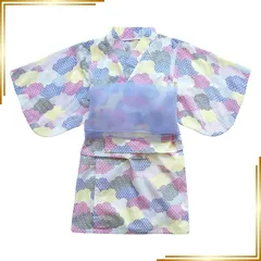 【新品】 [SEIWARAKU] 浴衣 子供 女の子 ベビー キッズ キャミワンピ 夏祭り 和装 ゆかた こどもゆかた 3点セット セパレート 帯セット 可愛い 上下セット 兵児帯付 紫 浴衣ドレス 花火大会 記念撮影 HF122 (パープル, 110) 1