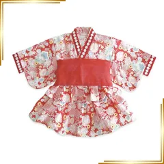 【新品】 [SEIWARAKU] 浴衣 子供 女の子 ベビー キッズ 夏祭り 和装 ゆかた こどもゆかた 2点セット セパレート 帯セット 可愛い ワンピース タイプ 兵児帯付 紫 夏 夕涼み会 浴衣ドレス 花火大会 記念撮影 レース HF33 (レッド, 1