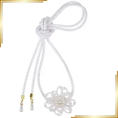 【新品】 [TOuWA] 帯締め 帯飾り 飾り紐 レディース 着物小物 和装アクセサリー 浴衣 振袖 成人式 卒業式 フェイクパール 花 （白） 0