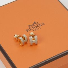 新品未使用 エルメス ミニポップH ピアス マロングラッセ ローズ