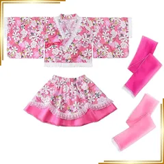 【新品】 [ReliBeauty] 浴衣ドレス 子供 女の子 セパレート ラメ入り レース付き フリル 綿100％ 花火大会 夏祭り おしゃれ 可愛い 兵児帯 セット 花柄 ピンク 1