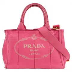 プラダ ロゴプリント カナパ 2way ハンドバッグ ピンク Bランク pr6512rw