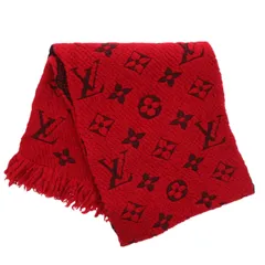 LOUIS VUITTON ルイ・ヴィトン エシャルプ・ロゴマニア マフラー M72432 レディース モノグラム ウール シルク レッド 中古