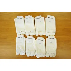 【新品 未使用】 レディース キッズ 足袋ソックス 8点セット まとめ売り 無地 ホワイト 白 8足 20-22cm スクールソックス 小学生 中学生 高校生「ネコポス」