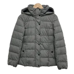 ブルーレーベルクレストブリッジ ダウンジャケット サイズ38 M レディース美品  - グレー 長袖/ジップアップ/フード着脱可/冬