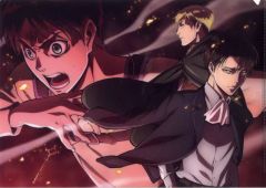 【中古】クリアファイル エレン＆リヴァイ＆エルヴィン(横型) A4クリアファイル 「進撃の巨人」