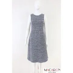 Rene　ニットツイードワンピース　6412086　2024年商品　紺/ネイビー　白/ホワイト　ルネ