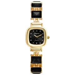 【在庫処分】誕生日 記念日 パーティー - プレゼント エレガント 女性用 キラキラ 目盛り アクセサリー ダイヤモンド ウォッチ アナログ表示 クォーツ式 防水: クリスタル装飾 スクエアケース レディース 腕時計