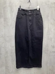 AZUL BY MOUSSY アズールバイマウジー ハイウエストスリットデニム スカート ロング タイト ストレッチ sizeL/黒 ■■ レディース