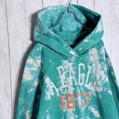 【海外モデル/入手困難】アメリカンイーグル American Eagle ターコイズ ブリーチ タイダイ パーカー #26203のサムネイル