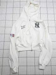 ◇ ⊇ ニューヨーク・ヤンキース New York Yankees MLB公式 フーディー パーカー ホワイト系 レディース E  【1603230031272】