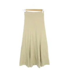 ミラオーウェン Mila Owen ニットスカート 0 ベージュ 無地 ロング丈 フレア /AH19 ■ECA002