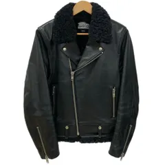 wackomaria ブラックレザーライダースジャケット WACKO MARIA/LEATHER DOUBLE RIDERS JACKET（BLACK）［レザーダブル