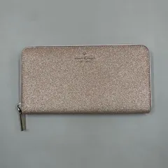 極美品　kate spade new york　ケイトスペード　長財布　ラウンドファスナー　ゴールド金具　ラメ　ベージュ