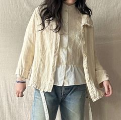 HOLIDAY ヘビーリネンボリューム袖ブラウス スキッパープルオーバー