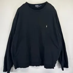 古着 ポロバイラルフローレン Polo by Ralph Lauren スウェット トレーナー ワンポイントロゴ プルオーバー  XL  ブラック系 メンズ