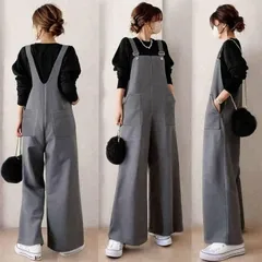 サロペット レディース 春 ワイドパンツ 春夏 ボトムズ 長ズボン 無地 楽チン 大人きれいめ パンツ40代 オフィスカジュアル 通勤 ゆったり 着回し 調節可 weixz331