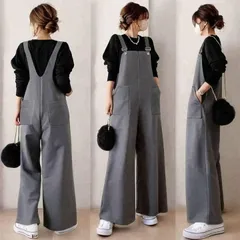 サロペット レディース 春 ワイドパンツ 春夏 ボトムズ 長ズボン 無地 楽チン 大人きれいめ パンツ40代 オフィスカジュアル 通勤 ゆったり 着回し 調節可 weixz331