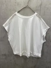 ZARA ザラ コットン 肩レース フレンチスリーブ Tシャツ sizeUSA M/白 ■◆ レディース
