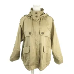 ビームスハート BEAMS HEART ジャケット 上着 F ベージュ 無地 フード付き 長袖 袖ロールアップ /AH32 ■ECC001