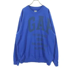 GAP ギャップ プリント 長袖 スウェット トレーナー L ブルー メンズ 古着