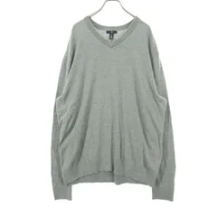 美品 GAP ギャップ 長袖 Vネック セーター XL グレー メンズ 古着