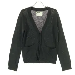 MHL. エムエイチエル 長袖 Vネック ニットカーディガン 2 ダークグレー系 マーガレットハウエル レディース 古着