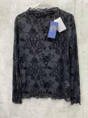 新品 iS Scolar イズスカラー 花柄 薔薇 蝶 刺繍 総レース 長袖 ブラウス sizeM/黒 ■◆ レディース