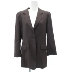 コルディア CORDIER テーラードジャケット ミドル丈 シングルボタン 総裏地 38 M ダークブラウン /SM14 ■GY58