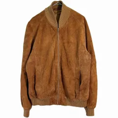 VERA PELLE スエードレザー ブルゾンジャケット ブラウン(メンズ 56)中古 古着 X7313