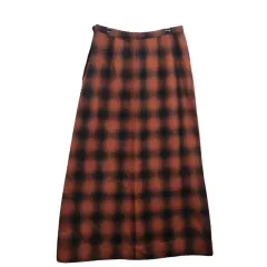 レッド CHECKERED Long スカート / ヴィンテージ CHECKERED スカート ロング丈/ ヴィンテージ スカート ロング丈