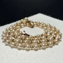中間パーツK14相当【ロング/104㎝】アコヤ真珠 パール ネックレス 6.96～7.50㎜ 51.9g SILVER 本真珠 pearl jewelry necklace SS209