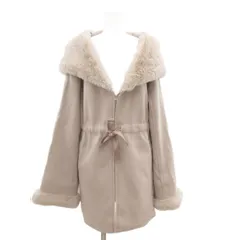 グレイル GRL 美品 ファーフードドロストリボンコート kz575 F ピンクベージュ /MG