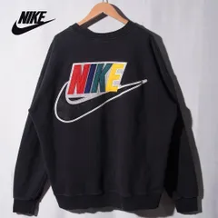 00s ナイキ NIKE スウェット XL 相当 ブラック ロゴ刺繍 ネクストヴィンテージ オーバーサイズ ビッグシルエット スポーツミックス ストリート 古着 B641