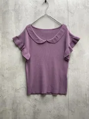 新品 MAJESTIC LEGON マジェスティックレゴン フリルレディニット リブ セーター sizeM/紫 ■◆レディース