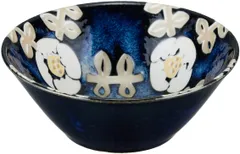 aito製作所 「 ノルディックフラワー 」 ボウル 鉢 皿 約14cm ネイビー 花柄 おしゃれ 皿 北欧 食器 美濃焼 食洗機 電子レンジ対応 アイトー ボウル 日本製 266253