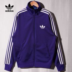 adidas トラックジャケット トレフォイル 刺繍ロゴ パープルブルー 44 