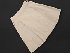 MHL MARGARET HOWELL エムエイチエル マーガレットハウエル リネン混 ボタンフライ Aライン 台形 スカート size3/ベージュ ■◇ レディース