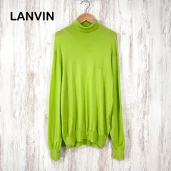 美品 LANVIN SPORT ランバンスポーツ ロゴ刺繡 ウォッシャブル ウールニット ハイネック ロングスリーブ セーター グリーン レディース 長袖 トップスのサムネイル