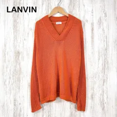 LANVIN COLLECTION ランバンコレクション リネン100% Vネック ロングスリーブ セーター オレンジ メンズ 長袖 トップスのサムネイル